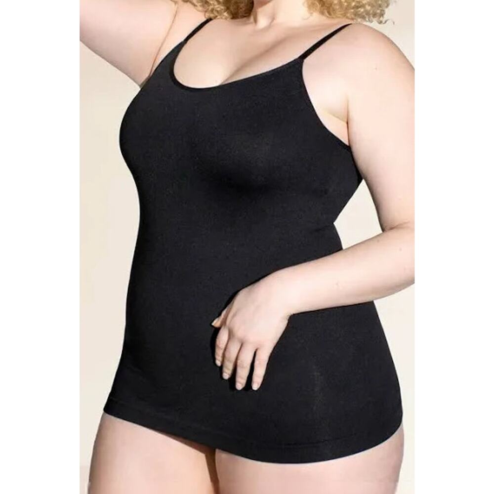 Empetua Scoop Neck Shaper Adjustable Strap Compression Cami Black L Large New